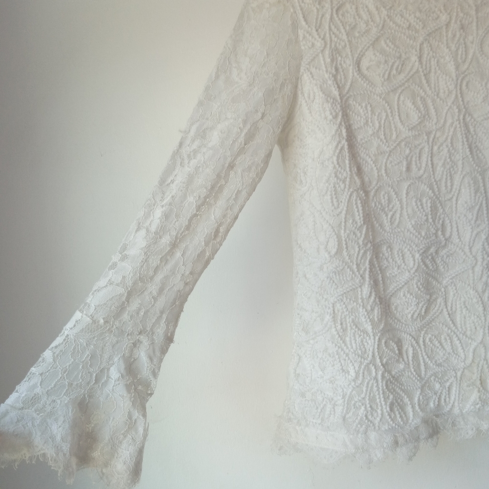 Soft Sorroundings M Lace Crochet Top - Picture 7 of 10